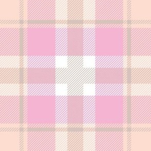 Traditional nursery plaid checkered tartan seasonal design vintage blush peach pink pastel seventies style