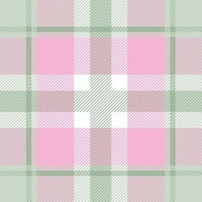 Traditional nursery plaid checkered tartan seasonal design vintage sage green mint pink pastel seventies style 