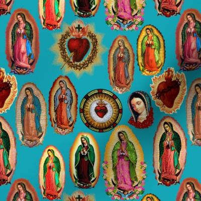 Virgin of Guadalupe - Blue - SMALL