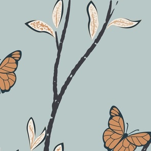 Branches & Butterflies Blue Jumbo