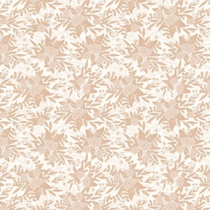 Georgia Botanical Floral Print in Tan and Cream