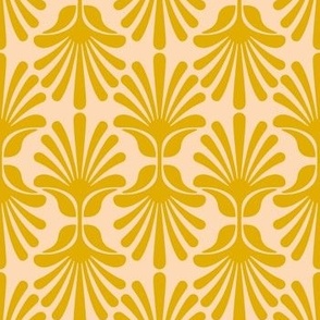 Geometric Daisies - Mustard / Gold + Tan