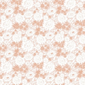 Watercolor vintage floral. Small Scale. Neutral Botanicals grasscloth blush pink by Jac Sade
