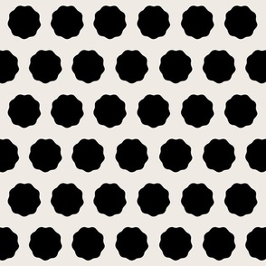 Scalloped dots - black