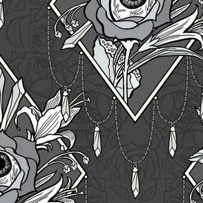 Gothic Rose Wallpaper in Onyx