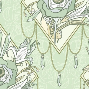 Gothic Rose Wallpaper in Peridot