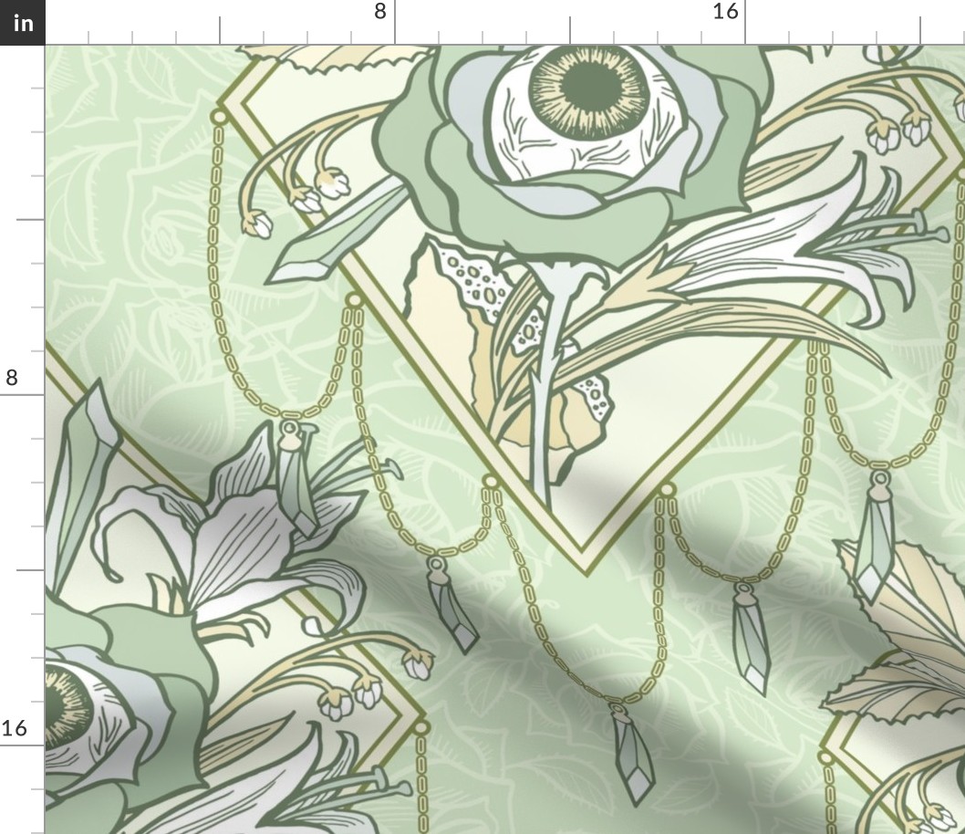 Gothic Rose Wallpaper in Peridot