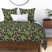 Bromeliads & Ferns: Dark Green & Persimmon