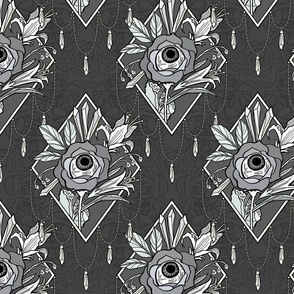 Gothic Rose Wallpaper in Onyx