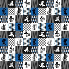 2 inch 4 Wheel/ATV//Blue - Wholecloth Cheater Quilt - Rotated 