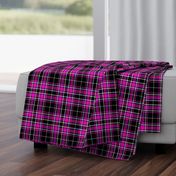 Small Scale - Tartan Plaid - Black with Fuchsia and Off White