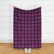 Small Scale - Tartan Plaid - Black with Fuchsia and Off White