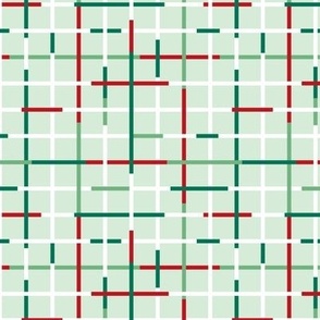 Check please - Christmas winter wonderland geometric grid gingham design trendy tartan in mint green and red