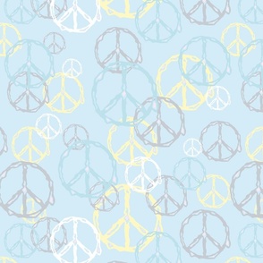 Melting Peace signs - blue - large