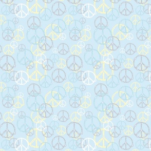 Melting Peace signs - blue - small