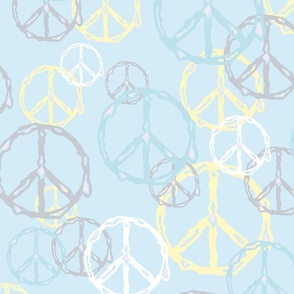 Melting Peace signs - blue - xl