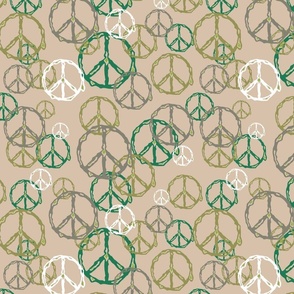 Melting Peace signs - olive - medium