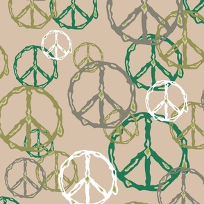 Melting Peace signs - olive - xl