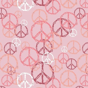 Melting Peace signs - pink - large