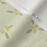 Floral Berries Yellow and Grey on Cream - Regular Scale