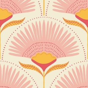 medium-large - custom request - aara palm floral - natural/pink