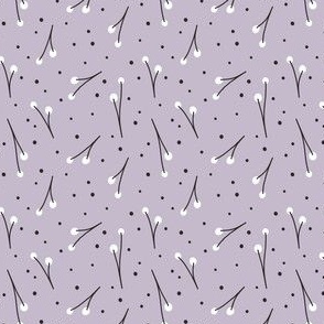 dots and branches on lilac purple