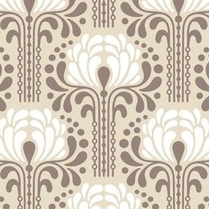 0763 - abstract flowers, beige