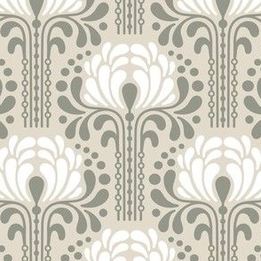0764 - abstract flowers, neutral grey