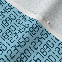 calculator digits - navy on light blue