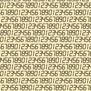 calculator digits - antique brown on cream