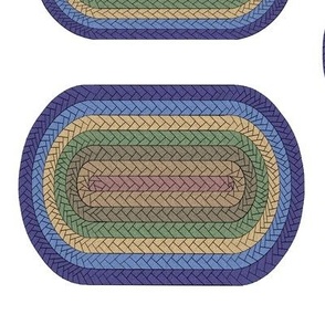 Blue Oval Braided Rug for Dollhouse