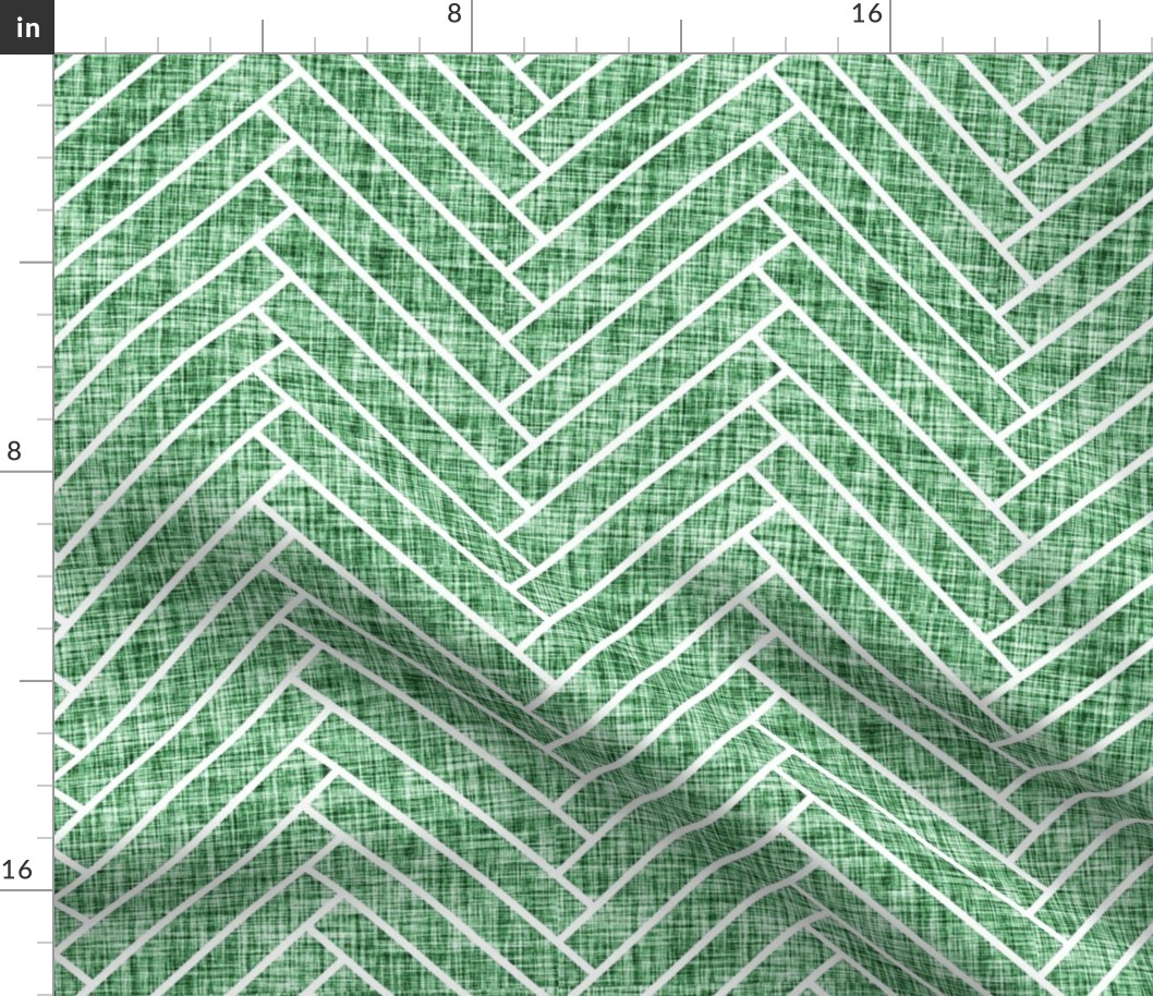 emerald green linen no. 2 herringbone 590