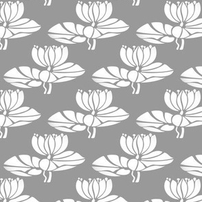 flower white on grey 