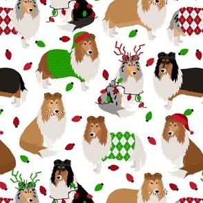 Christmas Rough Collie White