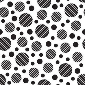 Striped Playtime Dots (Black and White)