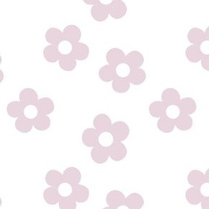 Lilac retro floral on white 