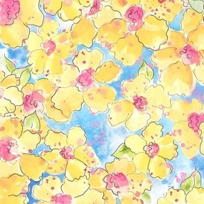 Summer Bliss Watercolor Floral pastels