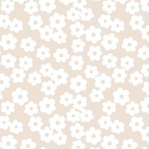 Ditsy floral on buff 
