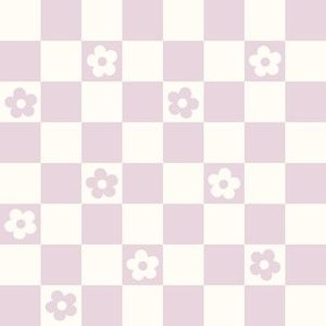 Checkered floral magnolia and lilac