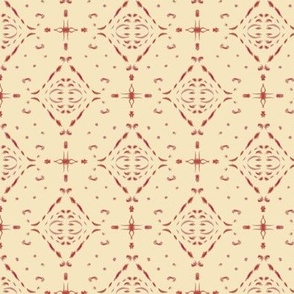 Oriental Tiles Red on Sand - small scale