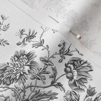 Engraved Floral Toile-Grey