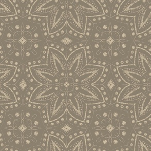 Geometric flower repeat in earthy colours