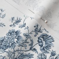 Engraved Floral Toile-Blue