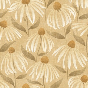 Coneflower Meadow - extra large - gold and sage