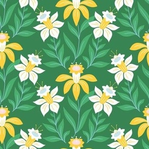 Daffodils on Green