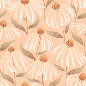 Coneflower Meadow - extra large - peach