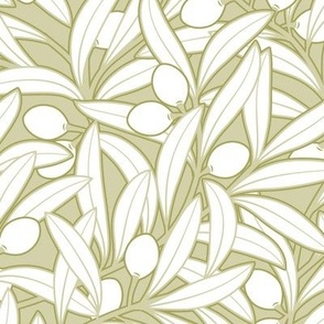 Olives_Neutral Botanical_White_Matte Olive Green
