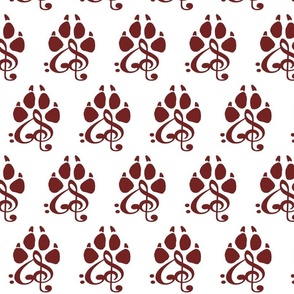 Music Paw Print White Background