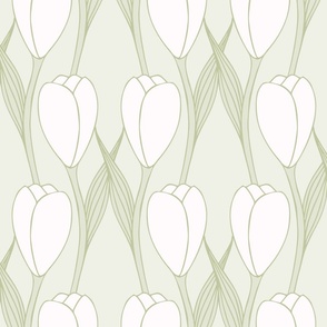 Art Nouveau Tulip neutral botanica wallpaper XL scale by Pippa Shaw