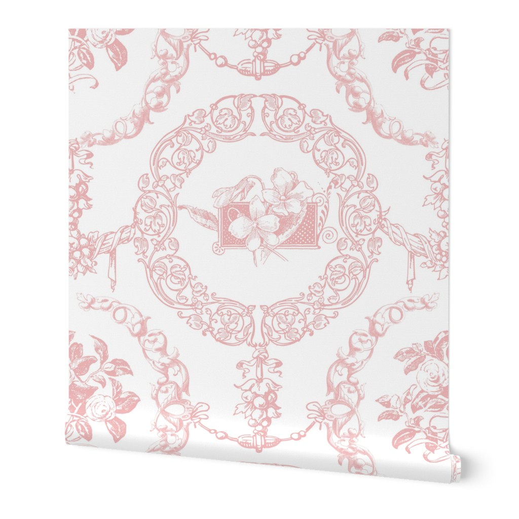 Engraved medallions and swags-pink